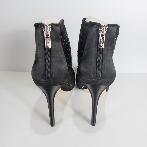 Jewel by Badgley Mischka Margarita Embellished Peep Toe Bootie -Black - Picture 6 of 6